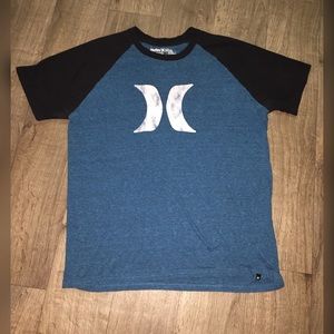 💚Hurley black and teal tee size large